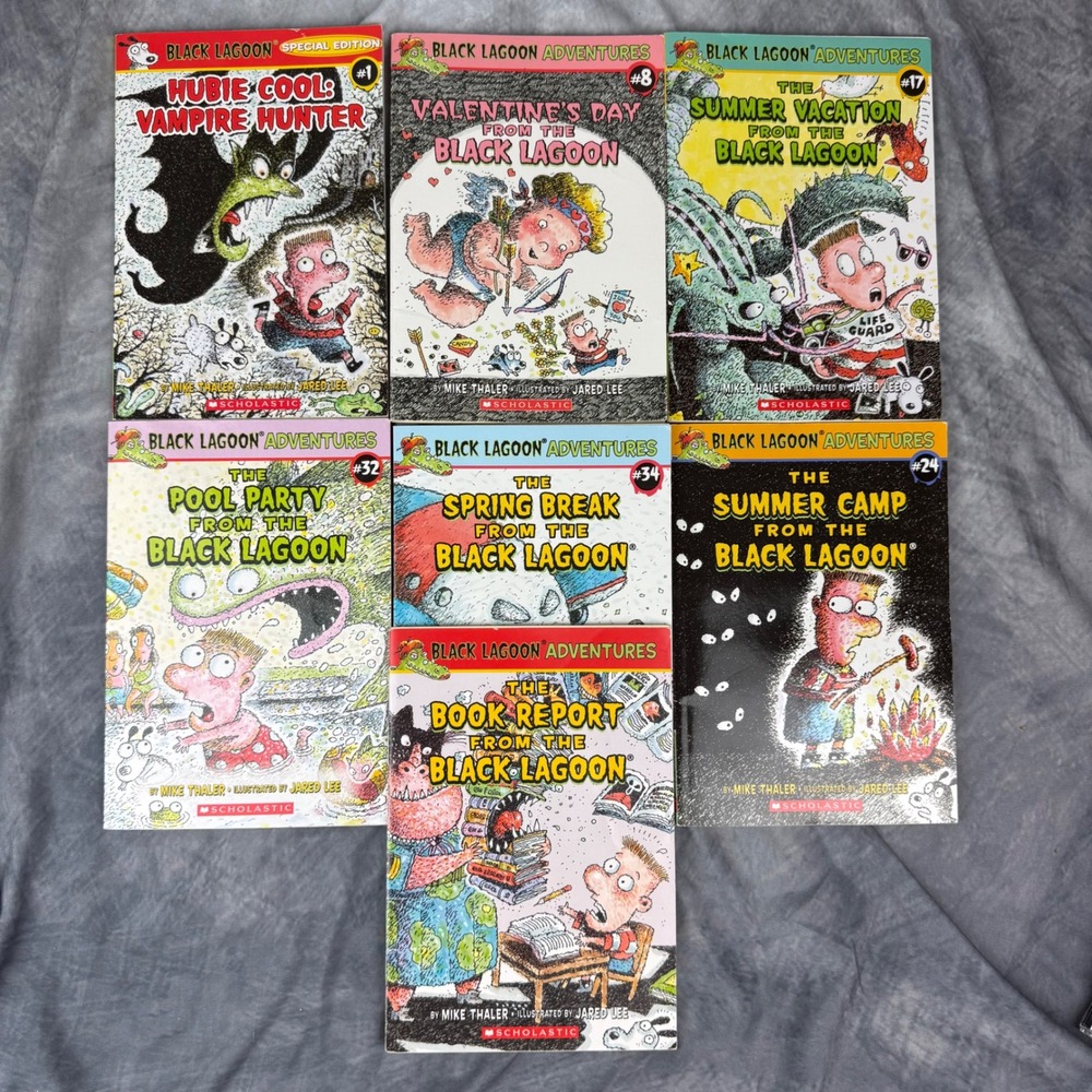 Black Lagoon Adventures Book Lot 7 Scholastic Mike Thaler Hubie Cool Kids Series